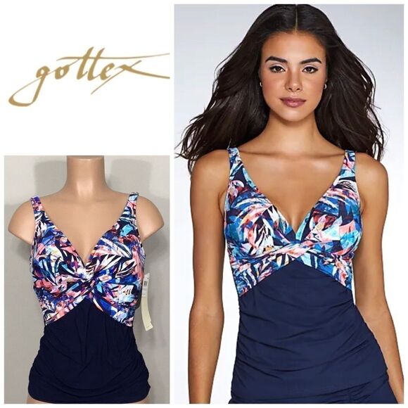 Profile by Gottex tropical tankini top. NWT - Picture 1 of 11